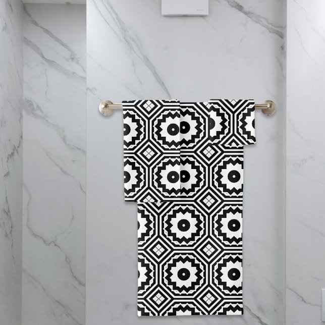 Modern Moroccan Motifs Geometric Pattern Bath Towel Set (Creator Uploaded)