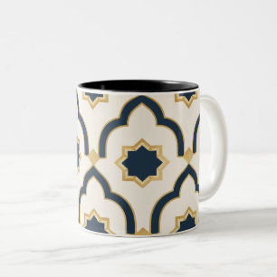 Modern Moroccan Navy Gold Geometric Mug