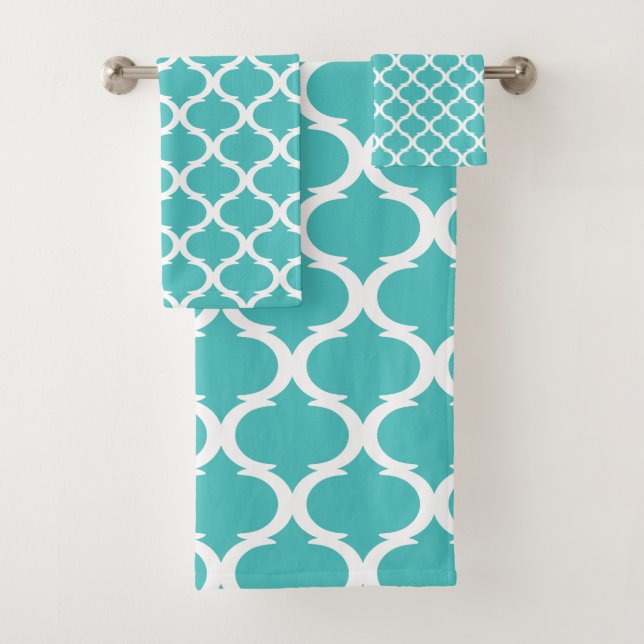 Modern Moroccan Pattern Bath Towel Set (Insitu)