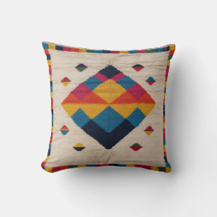 Modern Moroccan White Kilim Pillows: Minimalist Ma Cushion