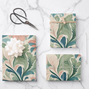Modern morris art wrapping paper sheet