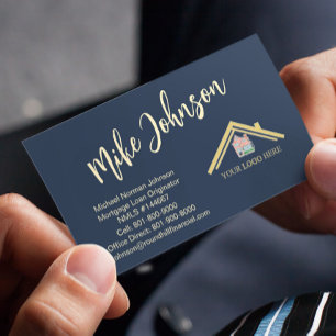 Modern Mortgage Professional Logo QR Code Business Card