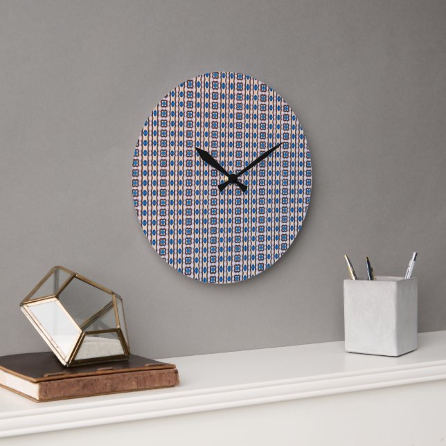 Modern mosaic geometric abstract pattern 1298 large clock (Office)
