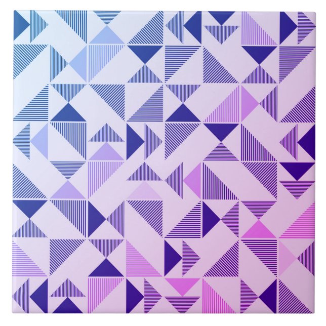 Modern Mosaic Geometric Triangle Ceramic Tile (Front)