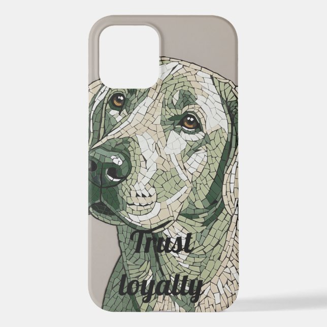 Modern Mosaic Labrador Phone Case Abstract Pet Art (Back)