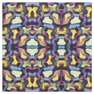 Modern Mosaic Watercolor Geometric Artwork Fabric