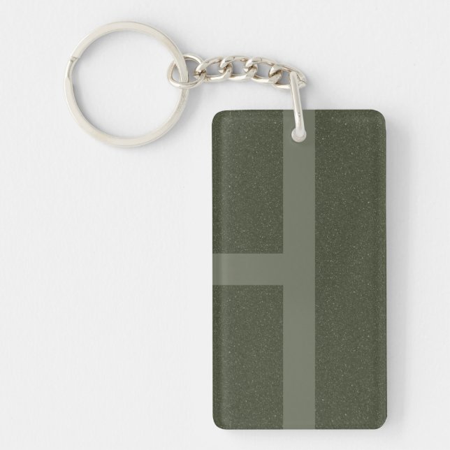 Modern Moss Green Block Keychain – Customisable (Front)