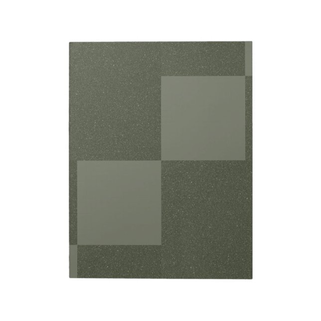 Modern Moss Green Blocks Notepad – Customisable (Rotated)