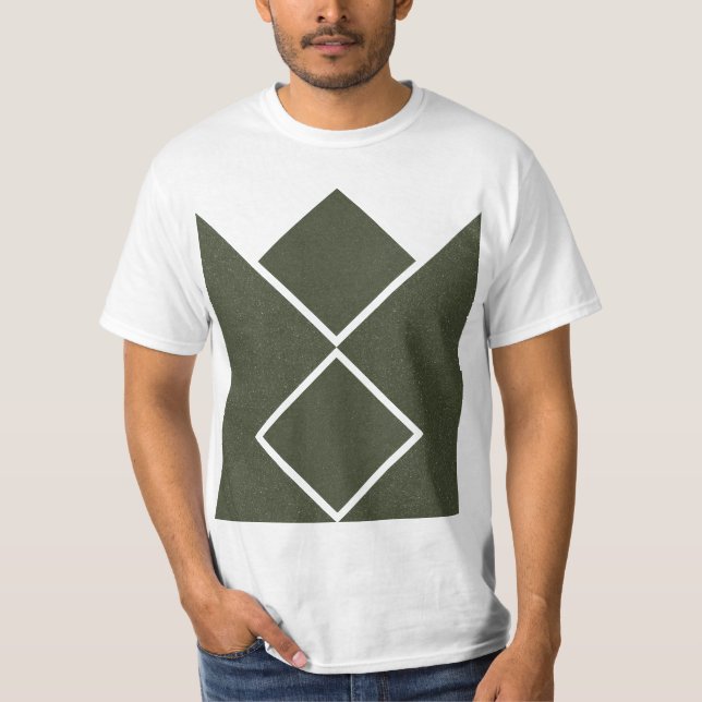 Modern Moss Green Bold Geometric Tee (Front)