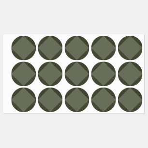 Modern Moss Green Diamond Circle Stickers Labels