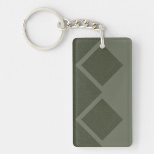 Modern Moss Green Diamond Keychain – Customisable