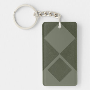 Modern Moss Green Diamond Keychain – Customisable