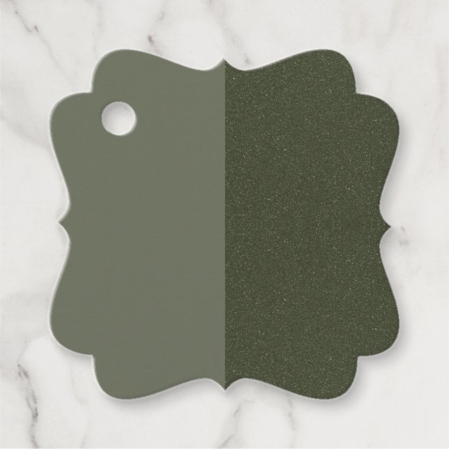 Modern Moss Green Favour Tags – Customisable (Front)