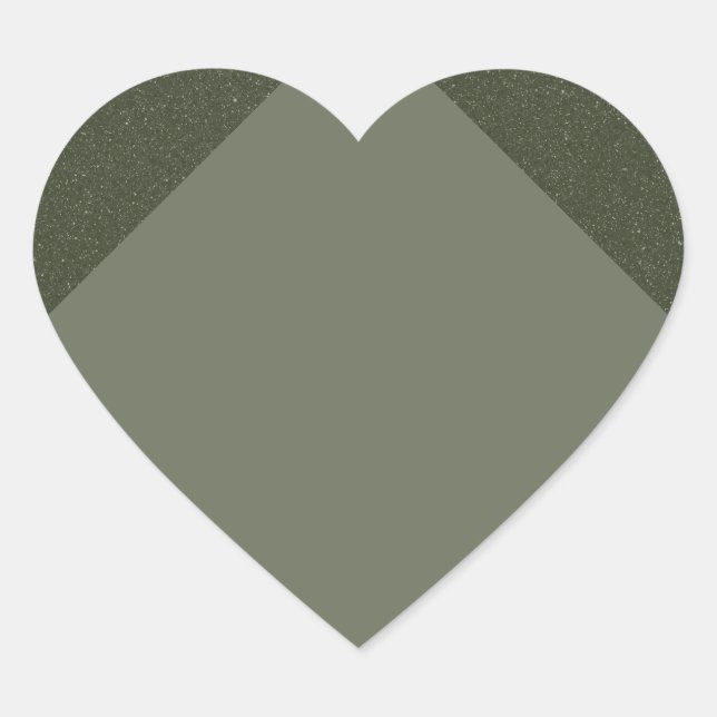 Modern Moss Green Heart Sticker (Front)