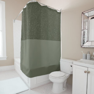 Modern Moss Green Shower Curtain Duo – Customise