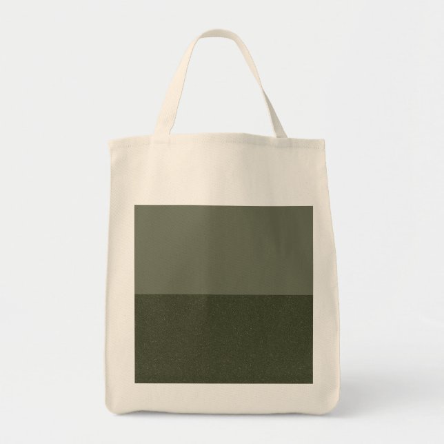 Modern Moss Green Split Design Tote – Customisable (Front)