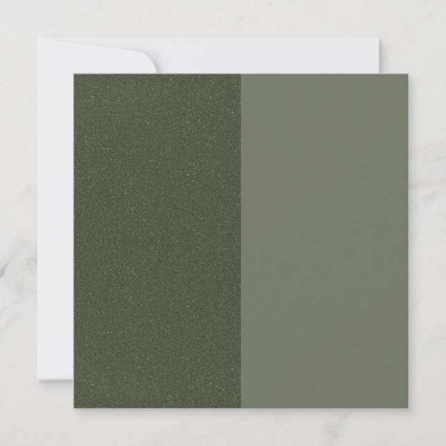 Modern Moss Green Split Flat Card – Customisable (Front)