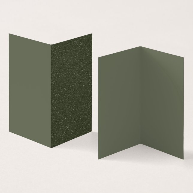 Modern Moss Green Split Folded Business Card (Inside and Outside)
