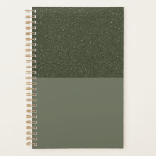 Modern Moss Green Textured Planner – Customisable