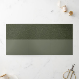 Modern Moss Green Trifold Invite Card – Customize