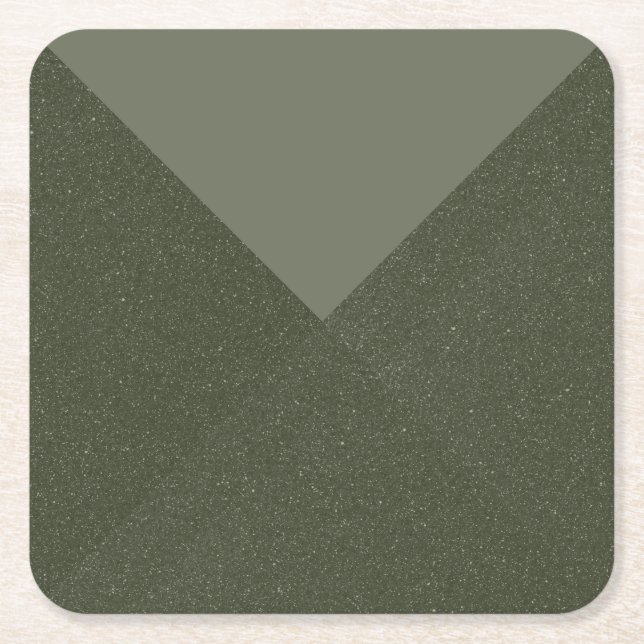 Modern Moss Green V-Corner - Paper Coaster (Front)