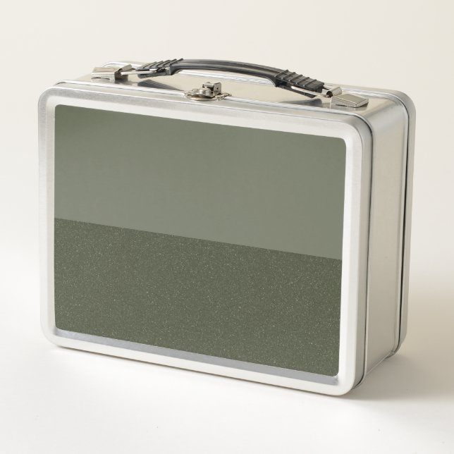 Modern Moss Split-Panel Metal Lunchbox – Customise (Front)