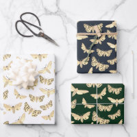 Modern Moth Pattern Elegant Chic Neutral Gift