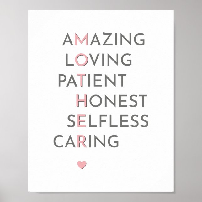 Modern Mother Crossword Mother's Day Mom Home Poster (Front)