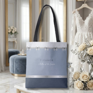 Modern Mother of the Groom   Luxury Dusty Blue Tote Bag