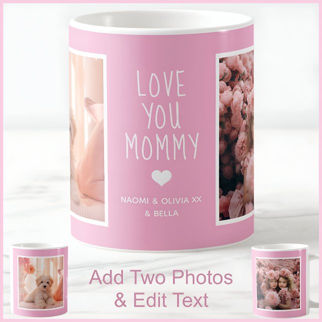 Modern Mother’s Day Pink Photo Message Custom C90 Coffee Mug (Creator Uploaded)