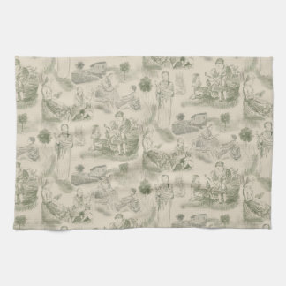 Modern Motherhood Toile de Jouy in Sage Green Tea Towel