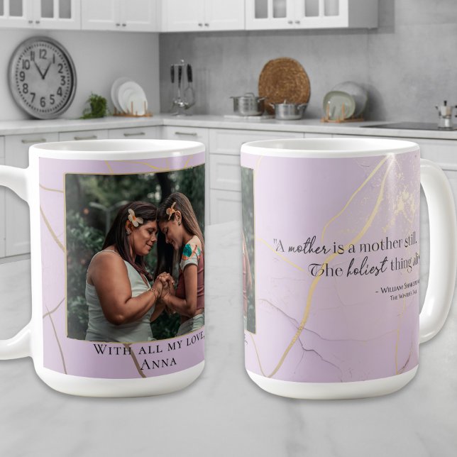 Modern Mother's Day Elegant Pastel Kintsugi Quote Coffee Mug (Creator Uploaded)