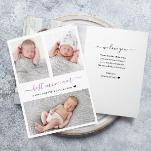 Modern Mother's Day Photo Collage Folded Card