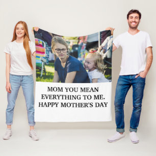 Modern mothers day photo mum you mean everything fleece blanket