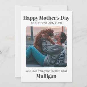 Modern Mothers Day Simple Pet Custom Photo Card