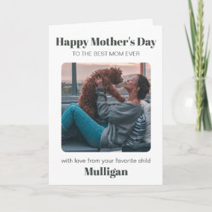 Modern Mothers Day Simple Pet Custom Photo Card