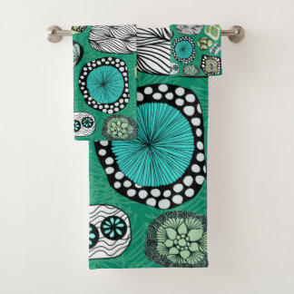 Modern Motif Flower Towel Set