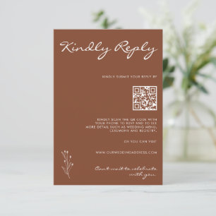 Modern Motif Terracotta RSVP Reply Response Card