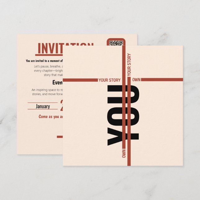Modern Motivational Event Invitation Card | Semina (Front/Back)