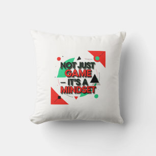 Modern Motivational Graphic with "Not Just Game It Cushion