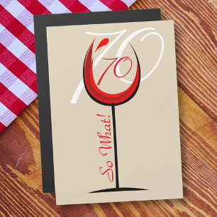 Modern Motivational Red Wine Glass 70th Birthday