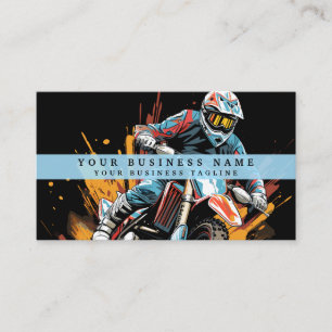 Modern Motorcycle Motorcross Biker Business Card