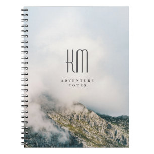 Modern Mountain Adventure Monogram (for men) Notebook