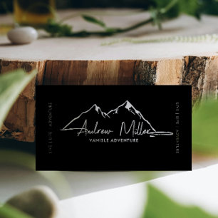 Modern Mountain Adventure Signature Business Card