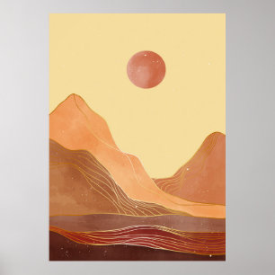Modern mountain art poster