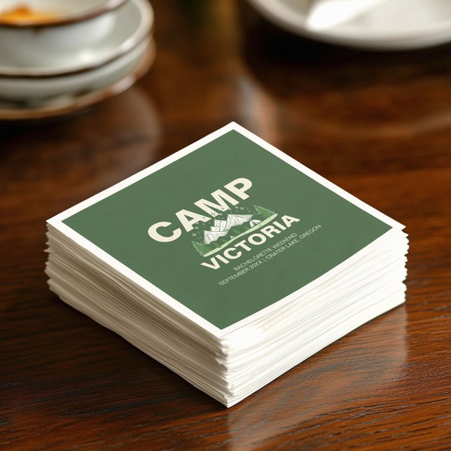 Modern Mountain Camping Bachelorette Party  Napkin (Creator Uploaded)