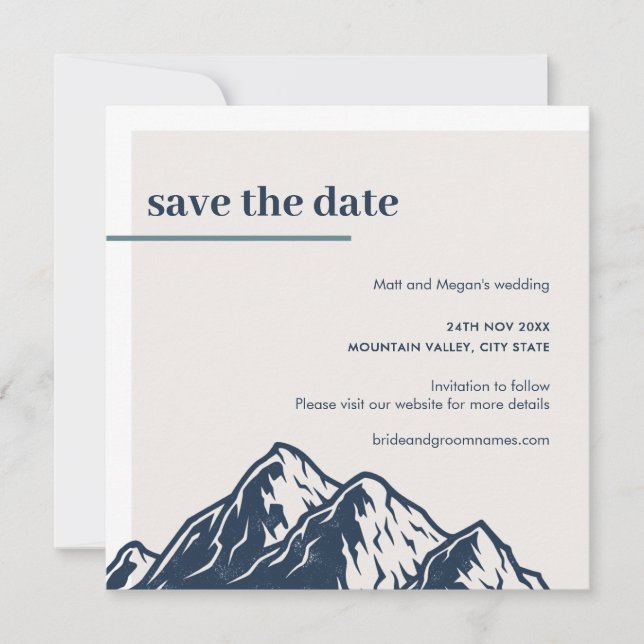 Modern Mountain Nature Outdoor Save the Date Invitation (Front)