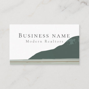 Modern Mountain Realtor Handmade Graphic Business  Card