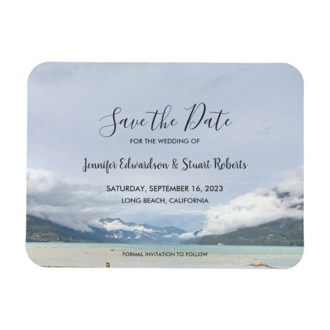 Modern mountain summer beach Save the Date Magnet (Horizontal)