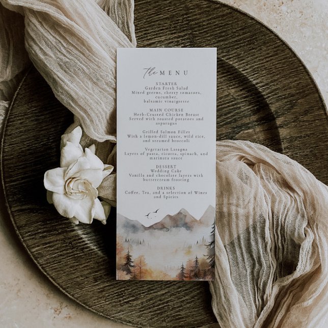 Modern Mountain Wedding Menu (Creator Uploaded)